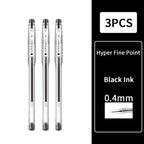 Hyper Fine Point，0.25mm,0.3mm,0.4mm，Gel Ink Pen， Black Ink,Smooth Writing for Teachers Office & School Supplies
