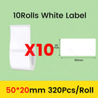 3/5/10 Rolls NiiMbot B21 B1 Label Printer Paper Roll Waterproof Anti-Oil Tear-Resistant Price Tag Pure White Sticker Papers
