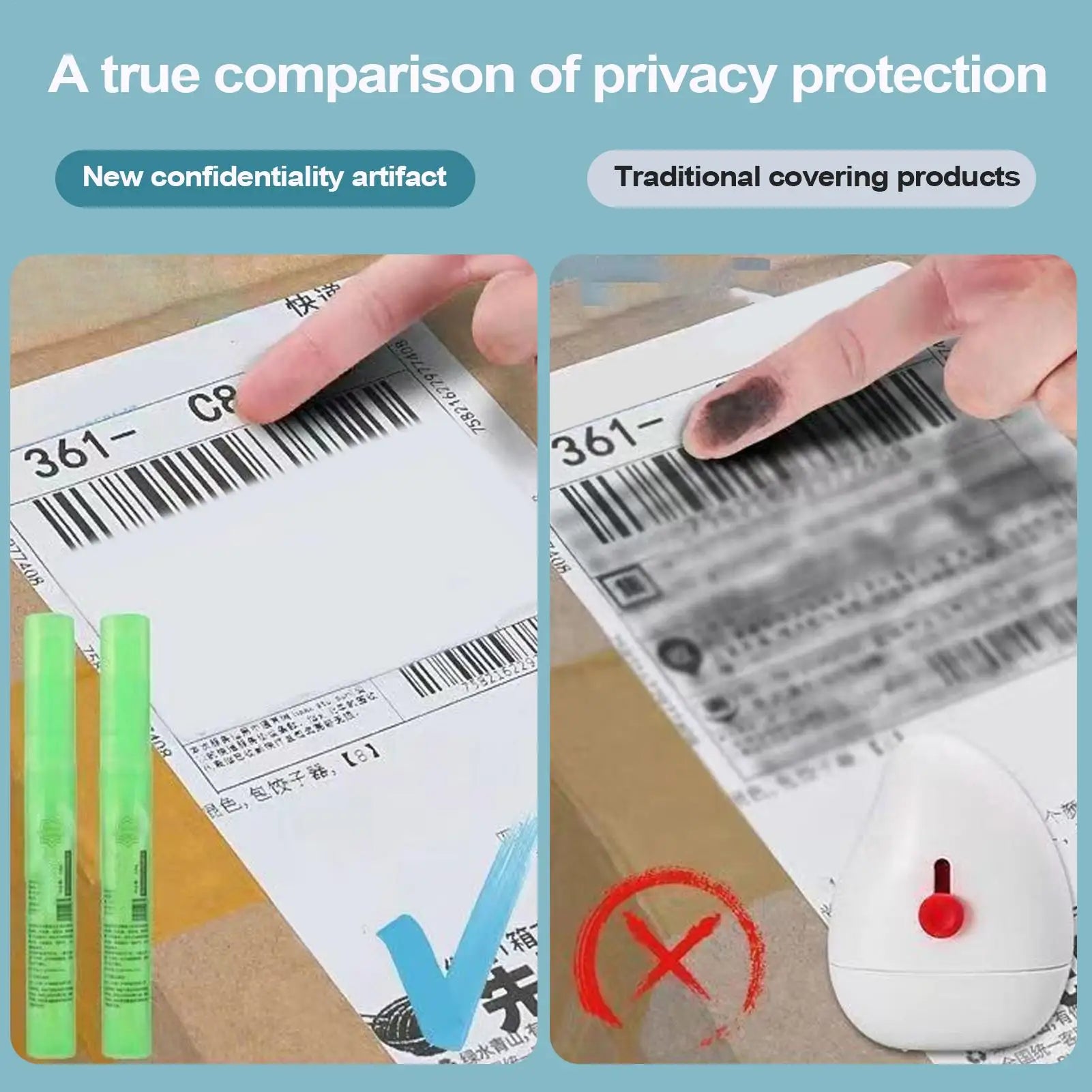 Quick-drying Thermal Paper Correction Fluid Confidentiality Stamp Spray Express Delivery Information Eraser Pen for Privacy Prot