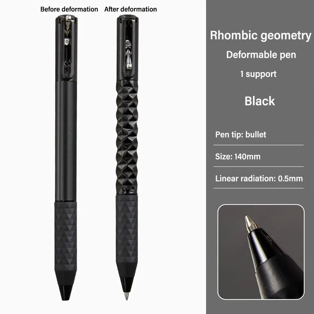 Metal Geometric Deformation Neutral Pen Decompression Intersting Shape Change Gel Pen Student Writing Anamorphic Pen Gift