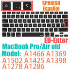 Keyboard Protective Film Silicone for 12-16' MacBook Air/Pro M1 M2 M3 Spanish Keyboard Cover Soft Protection Accessories Black