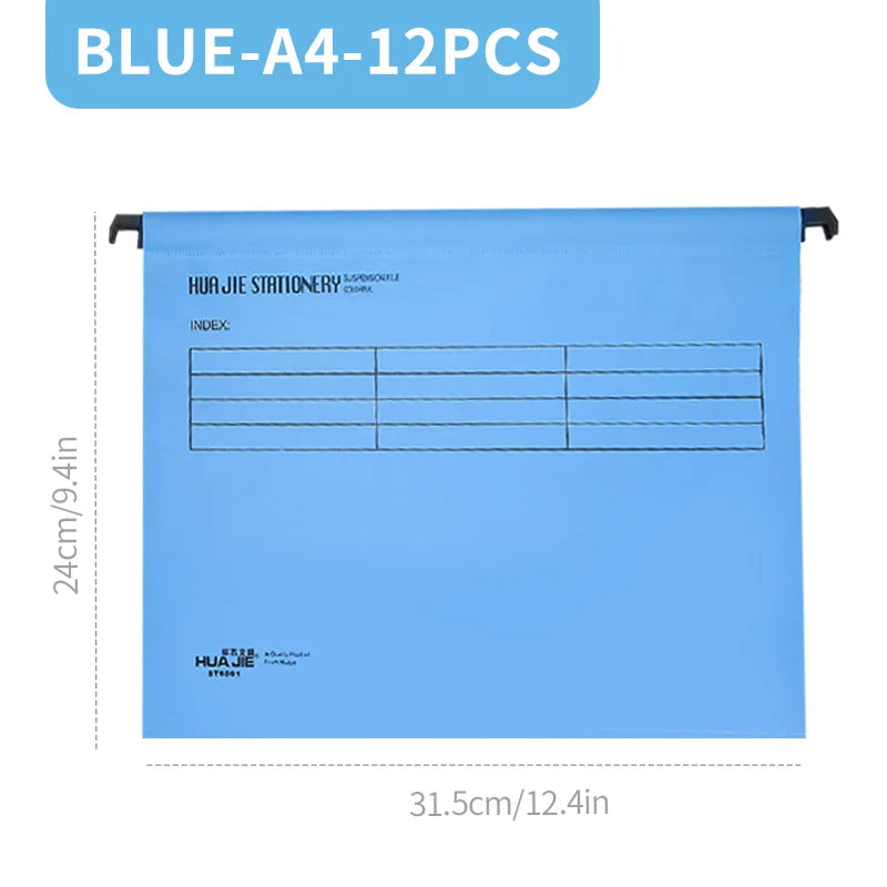 A4/FC PP Hanging File Folders with Plastic Hooks – Suspended Type Quick Labor Folder, Multi-Color, Home Office Document Storage