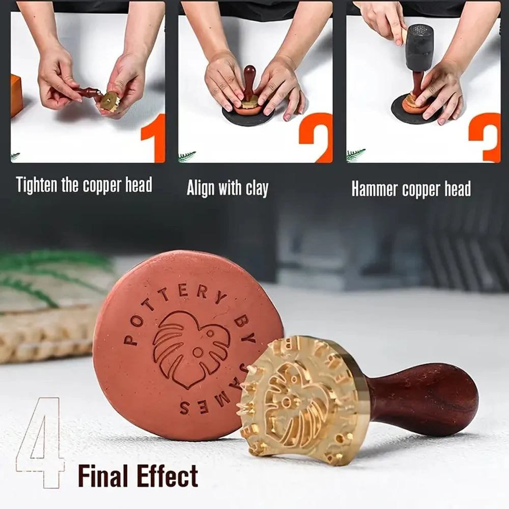 Custom Pottery Stamp for Clay Stamps Personalized Logo & Design Maker,Perfect for Ceramics Logo Design Seal (2.5cm- 5cm)