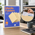 36pcs Manila File Folders With Top Tabs, Non-Pronged Letter Size, Paper, School Office, Custom Labels, Classic Brown
