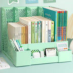 1pc Desktop File Organizer with 4 Compartments PP Material Detachable Space-Saving Office Supplies Document Sorting Storage Box