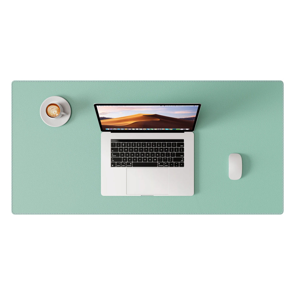 Desk Pad Protector, Mouse Pad, Office Desk Mat, Non-Slip with Stitched Edges PU Leather Desk Blotter for Office Home School