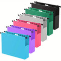 6 Pcs Plastic Oversized Hanging Folders Letter Size, Reinforced Hanging Folders, Expandable Design on Both Sides