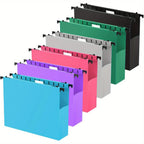 6 Pcs Plastic Oversized Hanging Folders Letter Size, Reinforced Hanging Folders, Expandable Design on Both Sides
