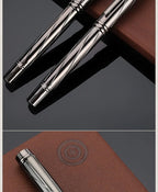 1 PC High Quality Luxury Full Metal Ballpoint Pen Silver Plating Ball Pens Business Writing Signing School Office Supplies 03733