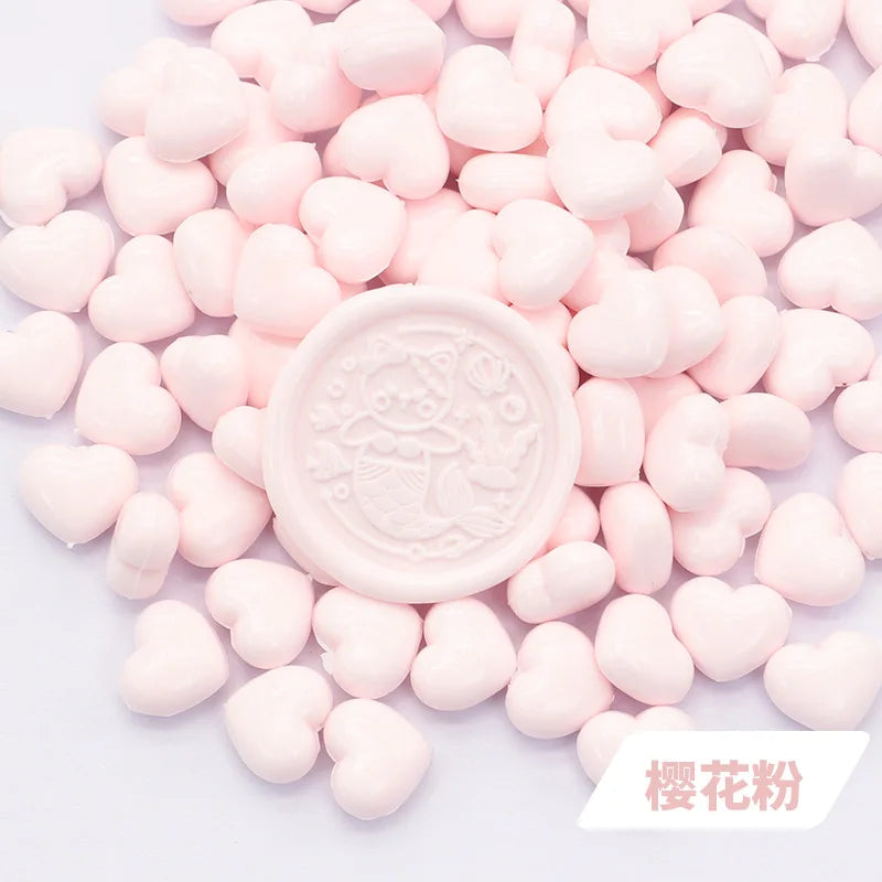 100pcs Heart-Shaped Sealing Wax Beads for Wax Seal Stamp, Great For Embellishment Of Card Envelope, Wedding Invitation
