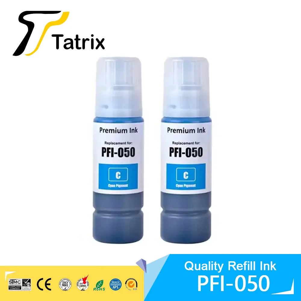 Tatrix PFI050 PFI-050 PFI 050 Premium Color Compatible Inkjet Ink Bottle for Canon ImagePROGRAF TC-20 TC-20M Printer