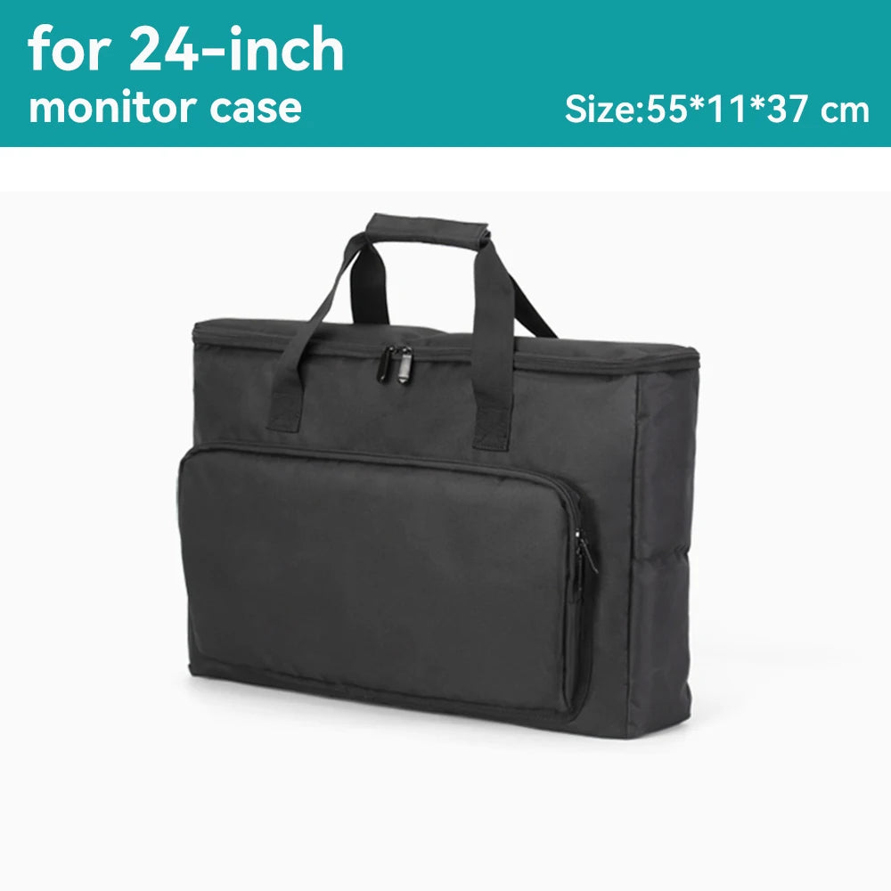 Carrying Case for PC Monitor Portable Shockproof Waterproof Padded Monitor Travel Bag with Strap for 24" 25" 27" 32" Screen