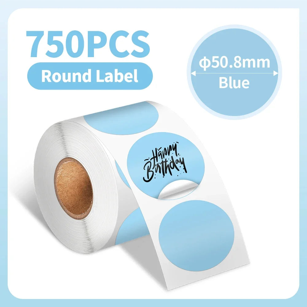500-1000 Pcs Phomemo Thermal Label Paper Round Sticker Waterproof Label for Gift Kids Stickers School Supplies for 241 Printer