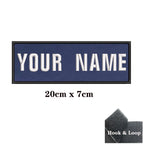 1PC Custom Name Patch Stripes Badge 10X2.5CM,8X5CM,10X4CM, 8X2.5CM,12X2.5CM,15X5CM,20X7CM,25X8CM Iron On Or Hook Loop DARK BLUE