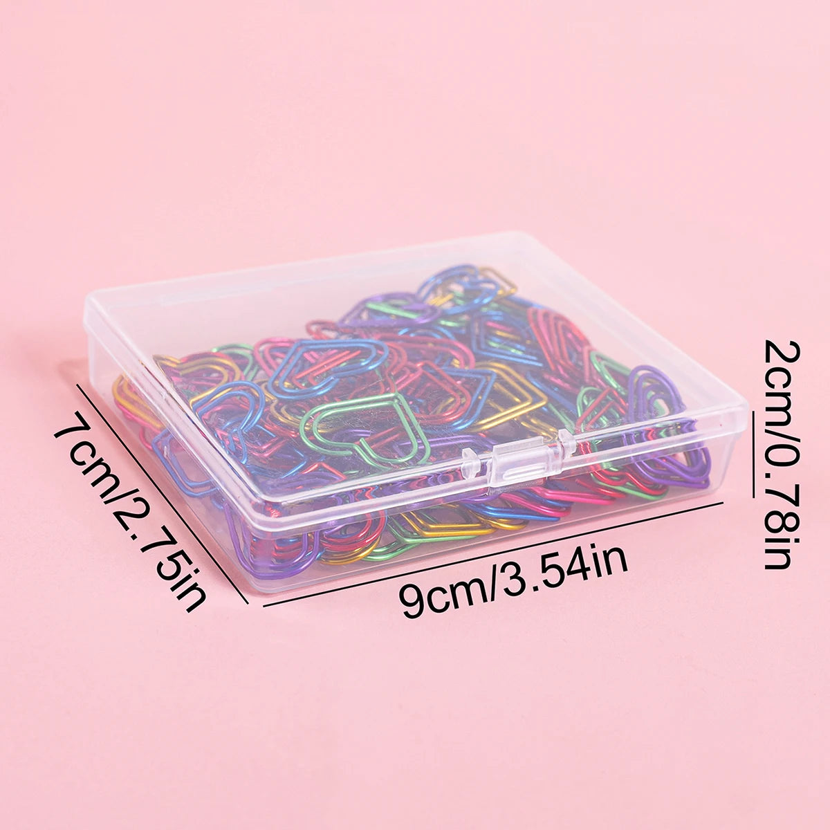 100 Heart-Shaped Metal Colorful Paper Clips, Note Card Bookmark Clips, Creative Office Supplies, Stationery Gifts for Friends