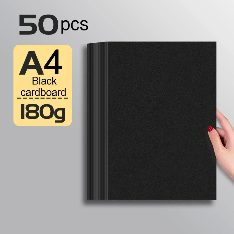 20-100 Sheets Black Paper for Drawing Diy Crafts Decorative Packaging 180/230/300gsm/m² Thickened Paper Cardboard Sketch Pad