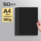 20-100 Sheets Black Paper for Drawing Diy Crafts Decorative Packaging 180/230/300gsm/m² Thickened Paper Cardboard Sketch Pad