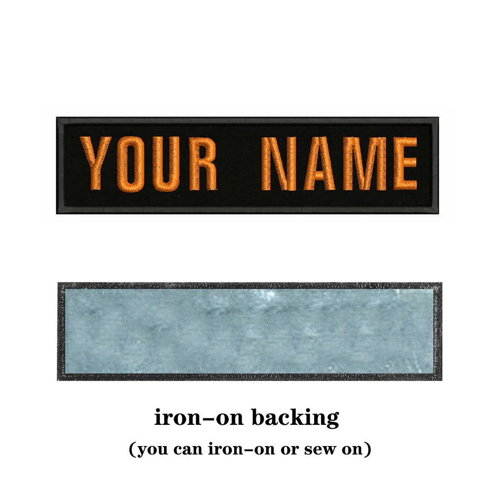 10X2.5cm Embroidery Custom Name Text Patch Stripes Badge Iron On Or Sew On Or  Patches For