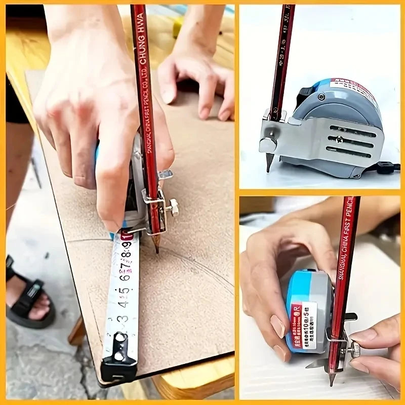 Tape Measure Pencil Holder Digital Tape Measure Scribing Tool Pencil Clamp Wall Holder Fixed Mark Draw Circle Locator Tool