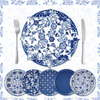 Blue and White Porcelain Paper Plates Napkins,Tableware For Birthday Decoration Wedding Decoration,Table Decor Party Supplies