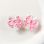 2Pcs Lovely Pink Bow Silicone Charger Cable Protector Sleeve Cable Holder Clip Anti-break Transparent Cord Cover Wrap