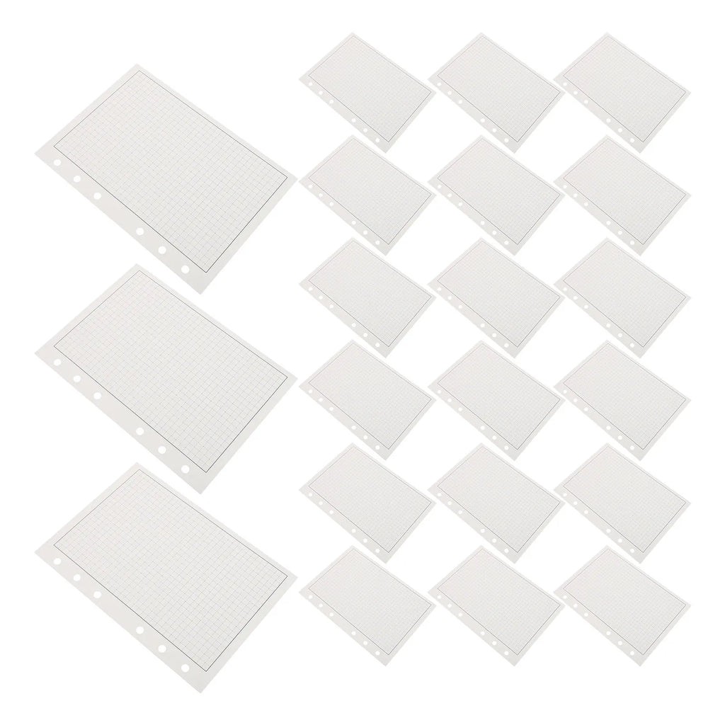 100Pcs Loose Leaf Refill Paper for Binder Journals 6 Hole Graph Grid Sheets Planner Filler Pages Home Office School Project