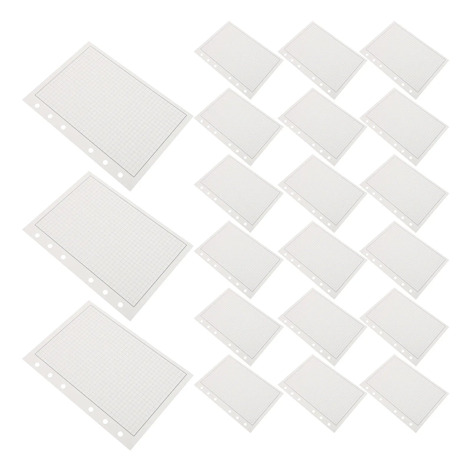 100Pcs Loose Leaf Refill Paper for Binder Journals 6 Hole Graph Grid Sheets Planner Filler Pages Home Office School Project