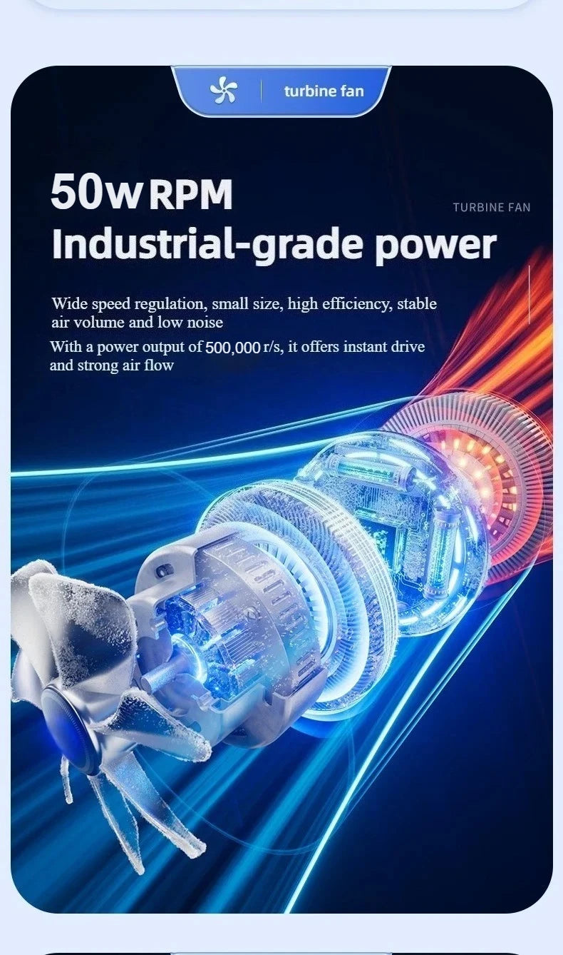 500000RPM Air Blower X11 Super Powerful Compressed Air Duster Electricity Consumption Display Air Vacuum Blower Jet Fan For Car