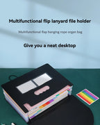 13/25/37 Grid Plastic Three Sided Sealed Hanging Rope Flip Organ Bag A4 Multi-Layer Folder Office File Storage PP File Bag