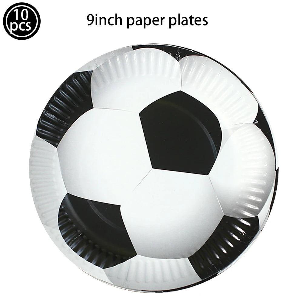 Soccer Party Disposable Tableware Paper Plates Cups Napkins Tablecloth Soccer Birthday Party Decoration