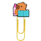 12 pcs Random Capibala Cartoon Paper Clips Diy Binder Clip Bookmark Decoration Kawaii School Office Supplies