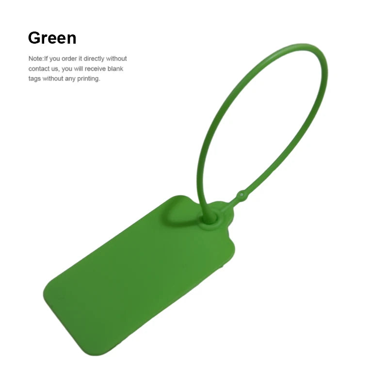 100Pcs Custom Logo Disposable Plastic Security Seals Hang Tags for Clothing Shoes Bags 220mm 8.66"