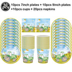 Green Tractor Birthday Party Supplies Farm Tractor Paper Plates Cup Napkins for Tractor Birthday Party Decoration Supplies
