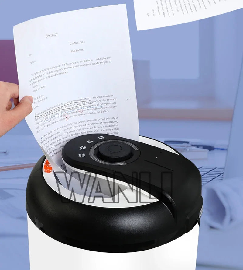 New 12L Waste Paper Shredder Home Office Portable Granular Electric Shredder Paper Scraps 4-level Mini A4 Data Desktop