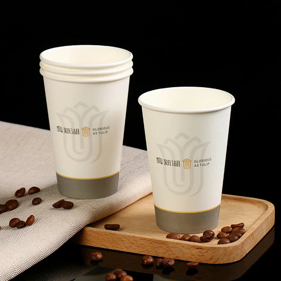 Custom LOGO Disposable Paper Cup for Hot Drinks Coffee Baby Shower Party Decoration Tableware Supplies
