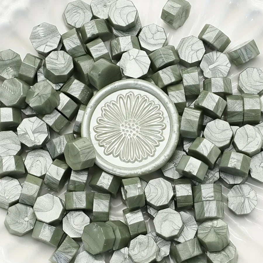 100pcs/bag Octagonal Sealing Wax Beads for Wax Stamps is Suitable for Wedding Invitations, Envelope Cards, Christmas Gift