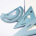 4pcs Aluminum Ruler Set,Drafting Set,With Storage Box Straight Ruler,Protractor,Students Measure Ruler Set Multi-Function Set