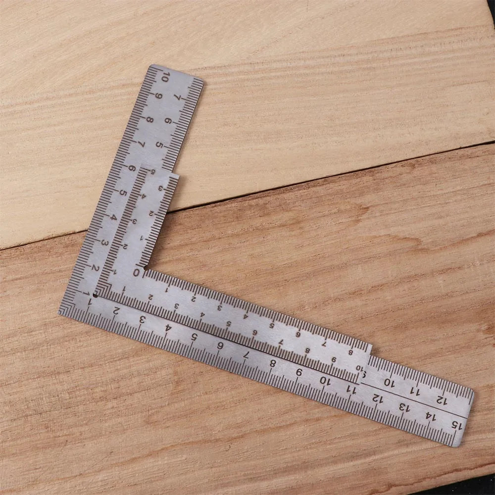 Stainless Steel L Square Ruler Measuring Tool High-Accuracy Metal Ruler Small Frame Double-Sided Mini Ruler Educational