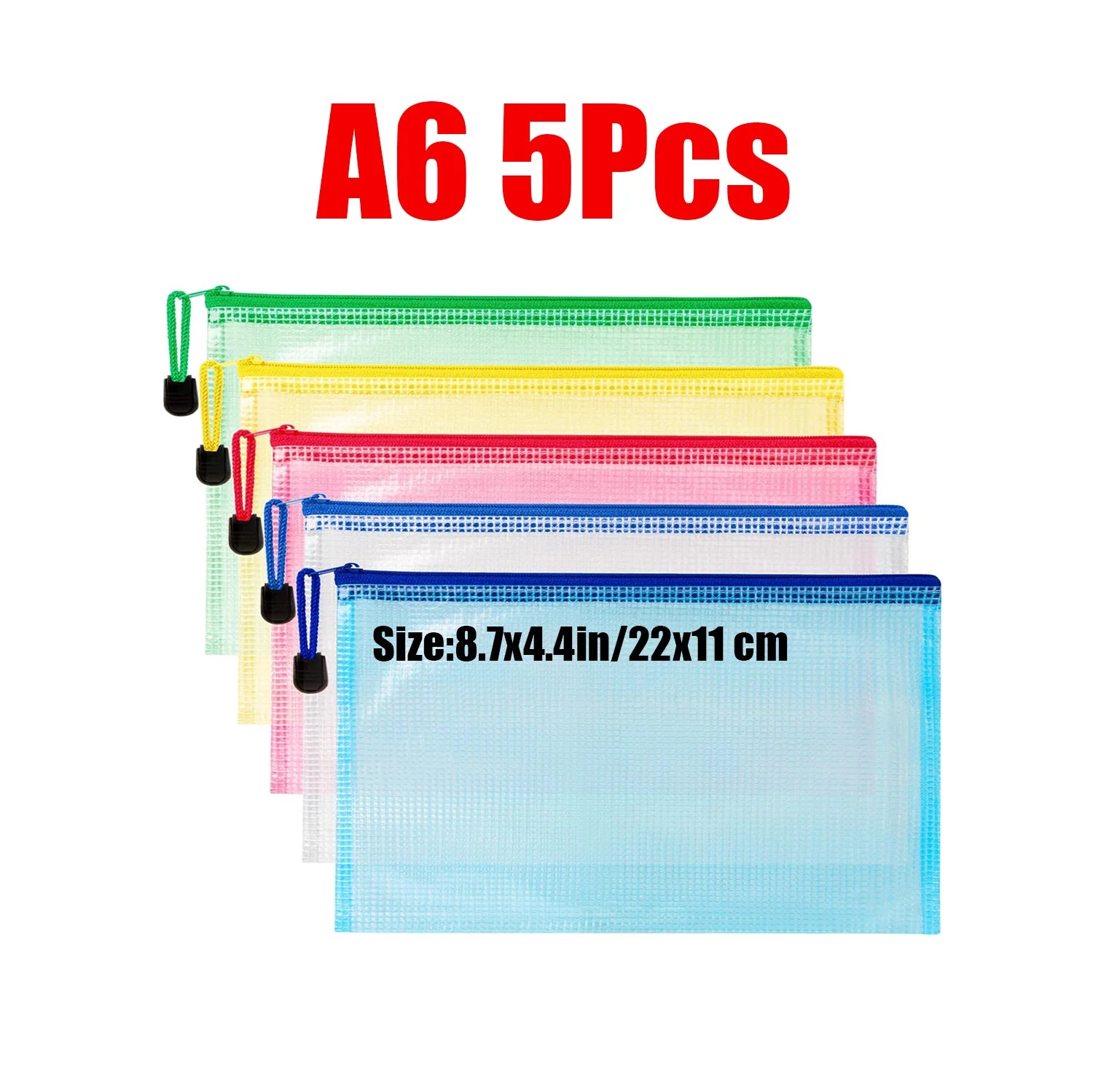 Zipper Documents Bag A4/A5 Plastic Folders A3 Transparent Waterproo File Organize Storage Bag School Office Stationery Supplies