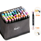 12-168 Colors Markers Set Double Headed Marker Pen Student Animation for Bookmark Manga Drawing Painting School Art Supplies