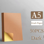 A4/A5 20/50pcs Brown Self-Adhesive Paper Sticker For Inkjet Laser Printer Copier Light Dark Adhesive Backed Kraft Paper  Label