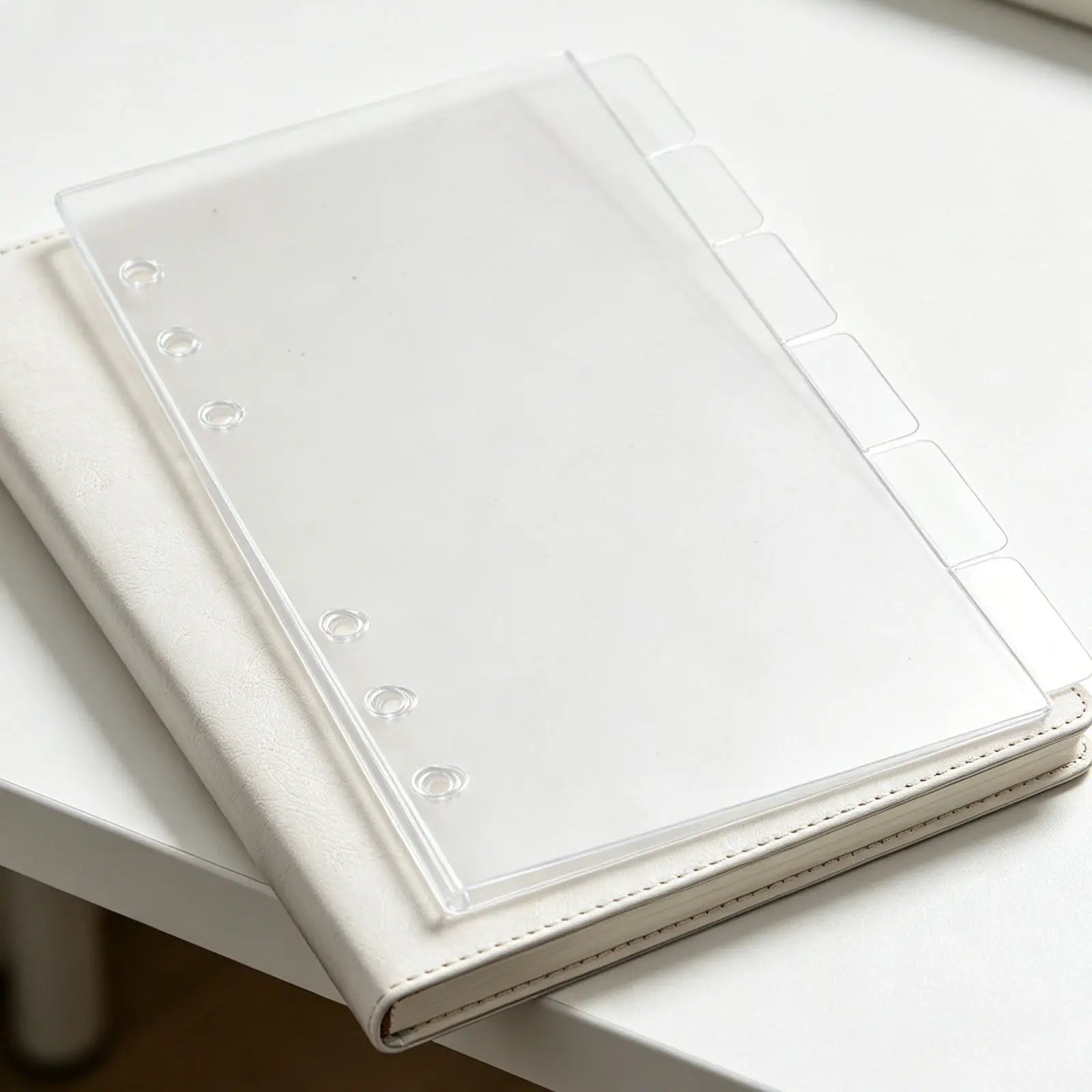 6Pcs Acrylic Index Dividers Clear Transparent Planner Inserts A6 6 Ring Binder Reusable Tabbed Separator Sheets Notebook Journal