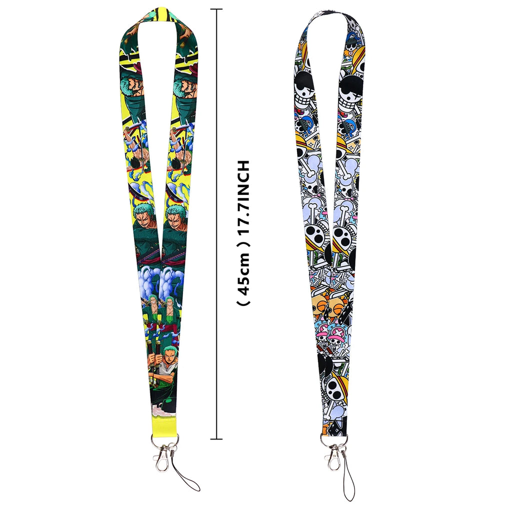 Japan Anime Cartoon Zoro Neck Strap Lanyards for Key ID Card Gym Cell C USB Badge Holder Rope Cute Key Chain Toy Gift