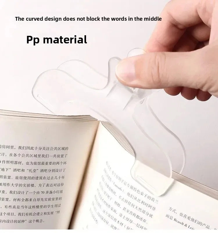 Transparent Plastic Book Clip Simple Reading Aid Fixed Book Holder Bookmarks Creative Design Practical Note Holder for Bookstore
