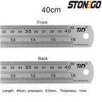 Stainless Steel Ruler Set 6 8 12 16 20 Inch Metal Rulers High Precision Double-Sided Engineering Drawing Office School Tools