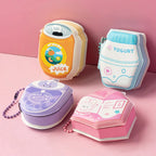 4 Pcs Mini Cute Cartoon Memo Pad Game Console Vegetable Bread Shape Sticky Note Portable Message Book Pendant Book