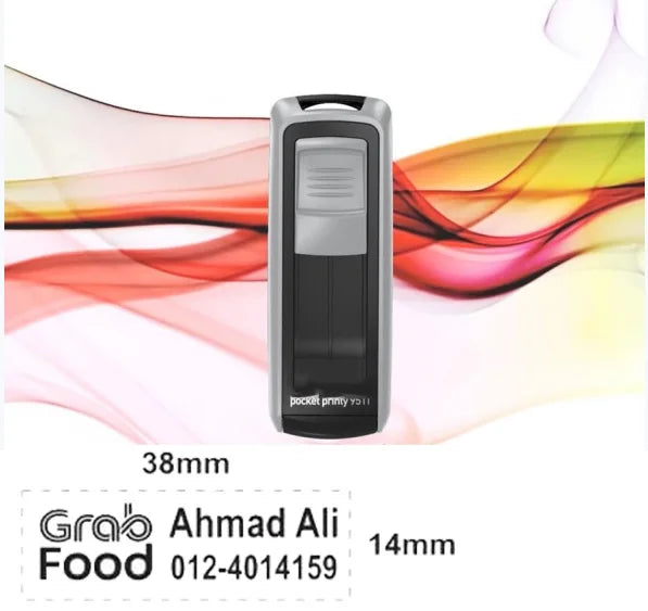 Free Custom Self Inking Engraving Pocket Stamp with Your Signature Design Text, Logo, Drawing