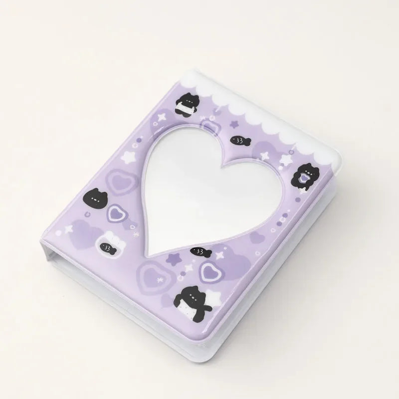 Cute Bear Photo Album 3 Inch Love Heart Hollow Picture Storage Case Kpop Card Binder Name Card Book Photocard Holder 36 Pockets