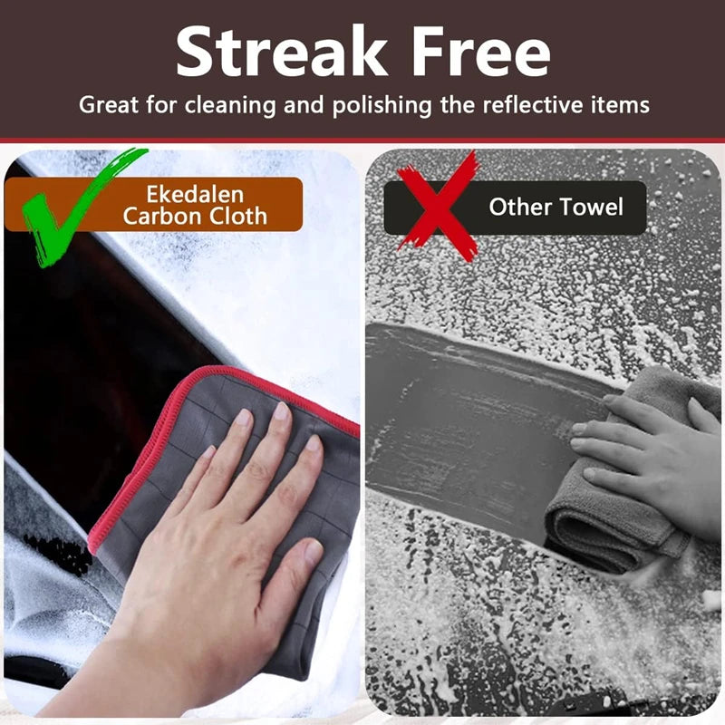 3PCS Carbon Microfiber Cleaning Cloth Lint Free Reusable Kitchen Dish Cloth Glass Window Polishing Streak Free Miracle Clean Rag