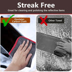 3PCS Carbon Microfiber Cleaning Cloth Lint Free Reusable Kitchen Dish Cloth Glass Window Polishing Streak Free Miracle Clean Rag